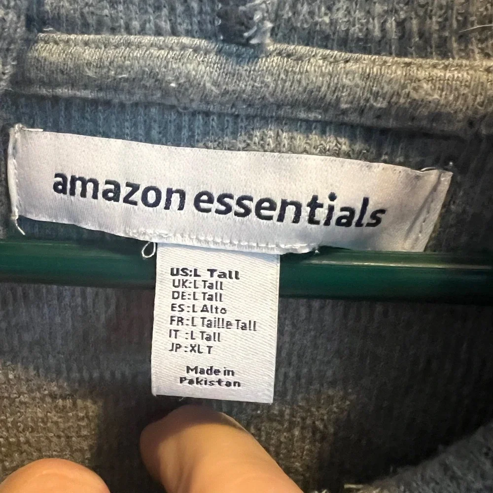 Amazon Essentials Womens Gray Ribbed Knit Pullover Hoodie Raglan Sleeve - Picture 5 of 7